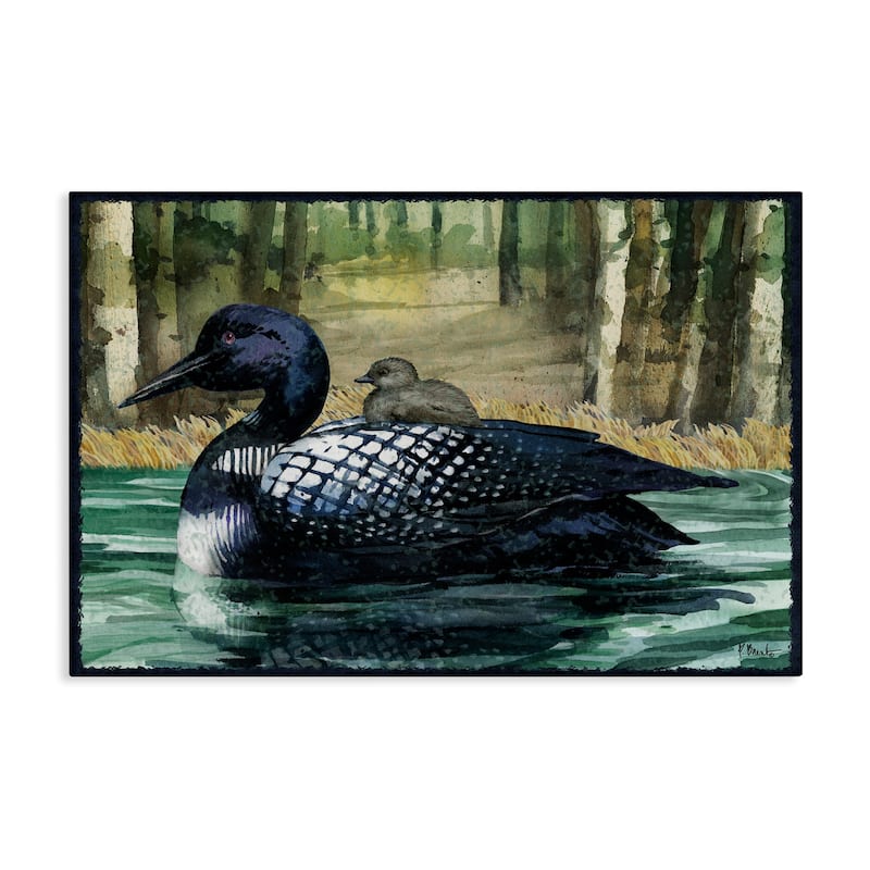 Stupell Loon with Baby on Lake Canvas Wall Art Design By Paul Brent - 45 x 30
