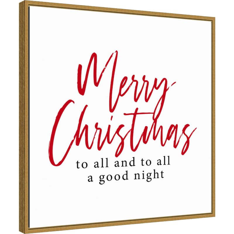 Merry Christmas to All Script by Amanti Art Portfolio Framed Canvas Wall Art