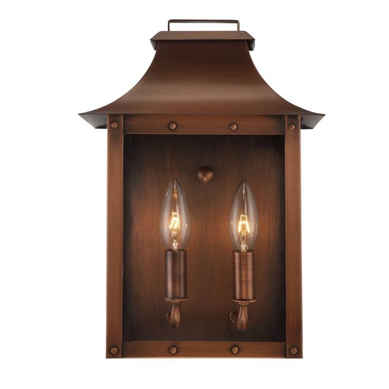 Traditional 2-Light Pocket Wall Lamp with Antique Lantern Design