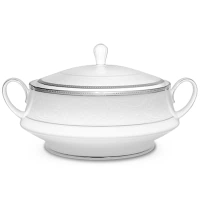 Noritake Regina Platinum Covered Vegetable Bowl, 10-1/4", 48 Oz.
