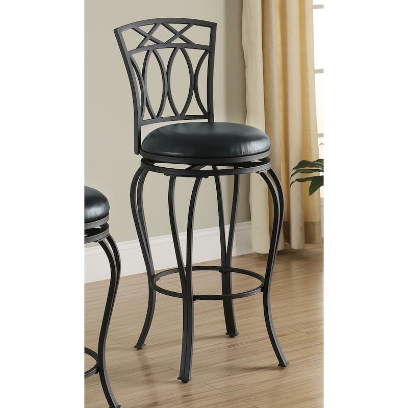 Adamsville Upholstered Swivel Counter Height Stool Black