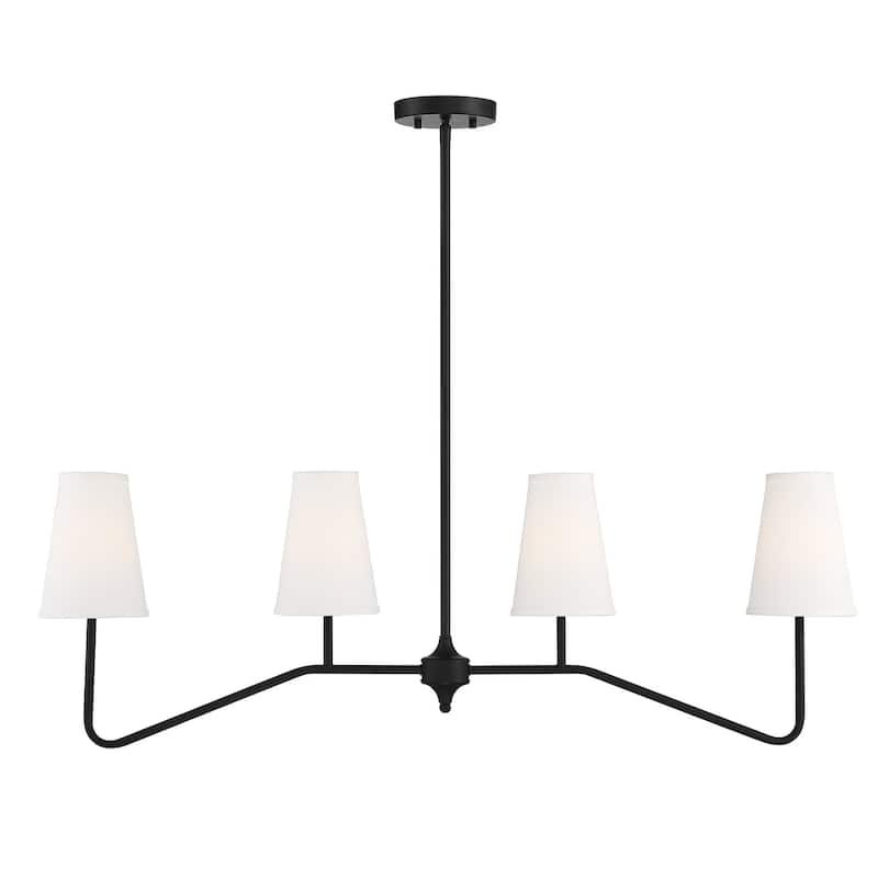 Meridian M10078 4-Light Linear Chandelier - Matte Black