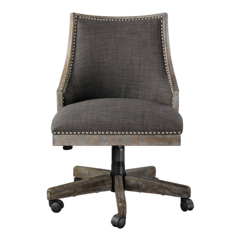 40" charcoal black counter stool with honey stained frame
