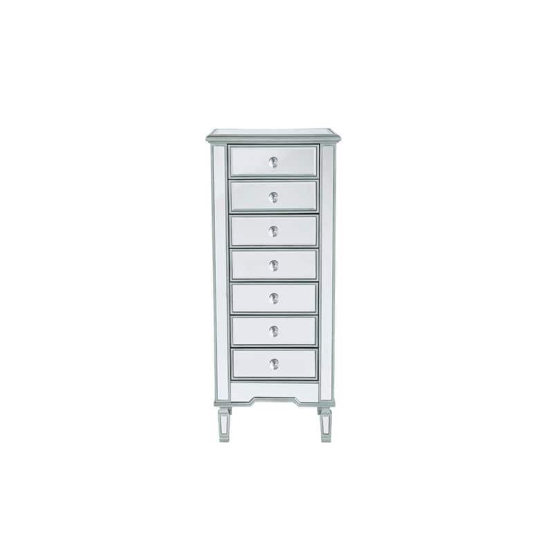 Lingerie Chest 7 drawers 20"W x 15"D x 48"H in antique silver paint