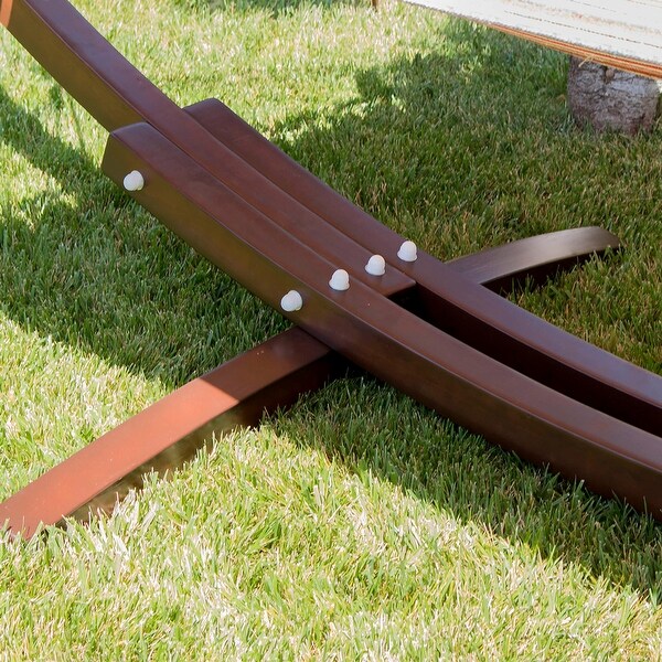 Wooden Curved Arch Hammock Patio Swing Furniture Bed Stand Heavy