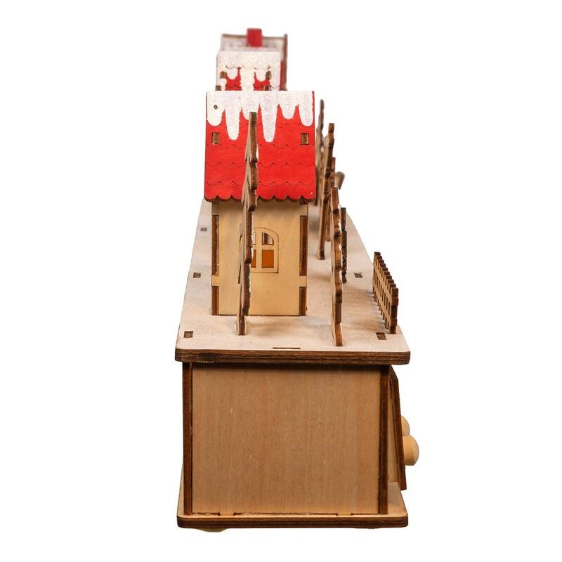 Kurt Adler 6.7-Inch Light-Up Christmas Village With Advent Calender - Brown