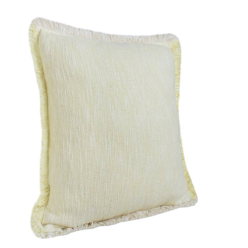 Sevita Two-Tone Cotton Fringe Throw Pillow