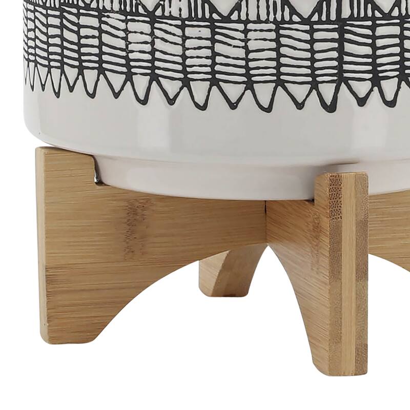Sagebrook Home Abstract Ceramic Planter on Stand Indoor/Outdoor