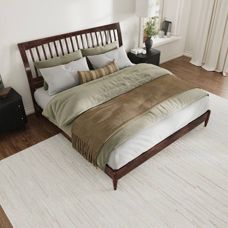 Orleans Solid Wood Low Profile Sleigh Platform Bed