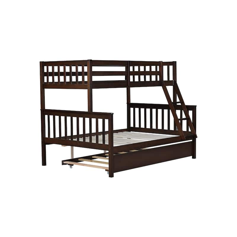 Twin Over Full Bunk Bed with 3-in-1 Trundle