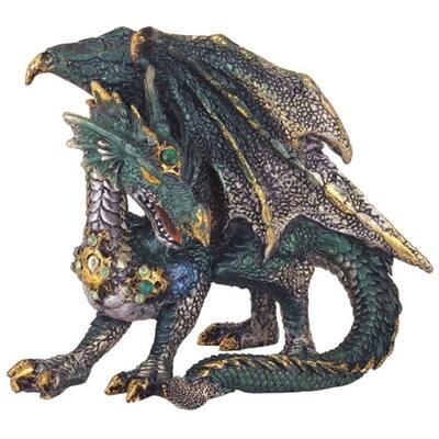 Q-Max 4"H Green Dragon Statue Fantasy Decoration Figurine