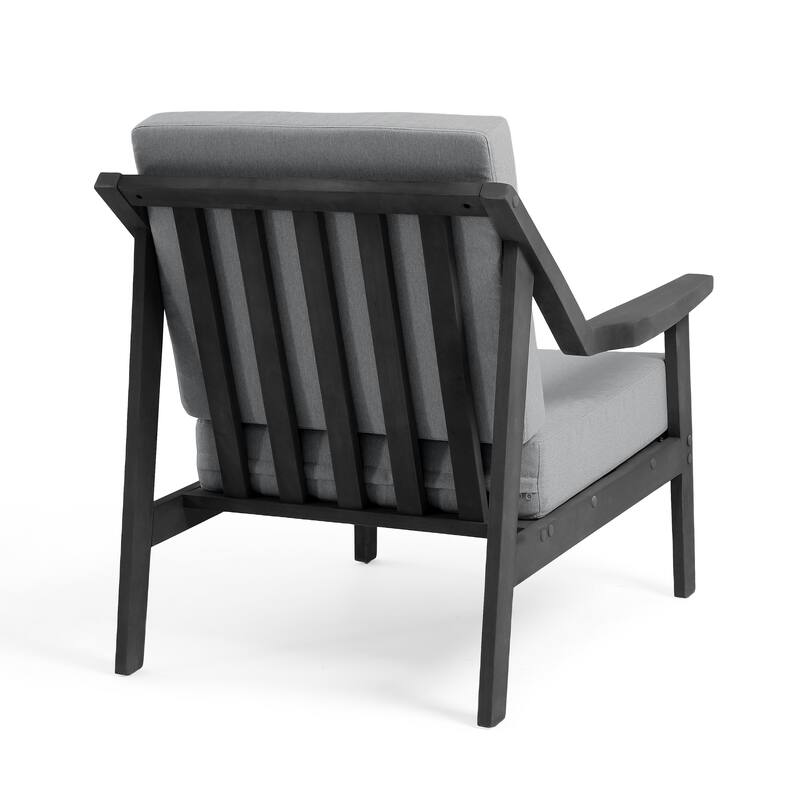 Solid Wood Outdoor Arm Chair Loveseat with Cushion