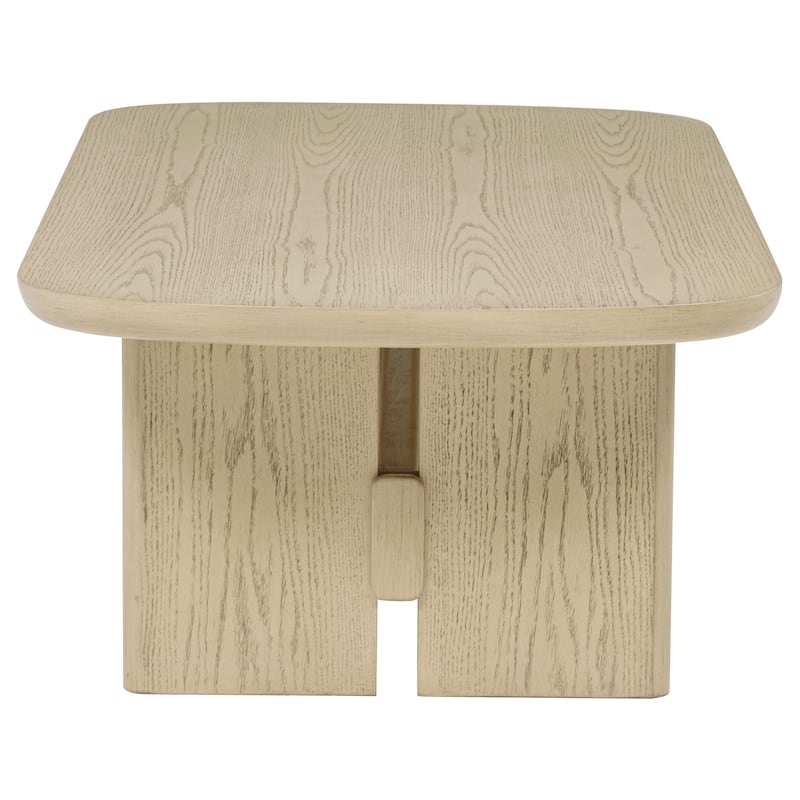 Kailani Coastal Coffee and End Table Set Beige Oak