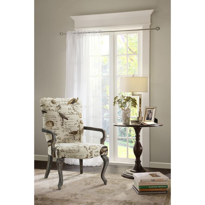 Madison Park Joni Ivory Multi Goose Neck Arm Chair - Ivory Multi
