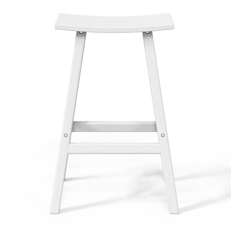 Laguna Hdpe All Weather Outdoor Patio 29" Saddle Seat Bar Stool (Set Of 3)