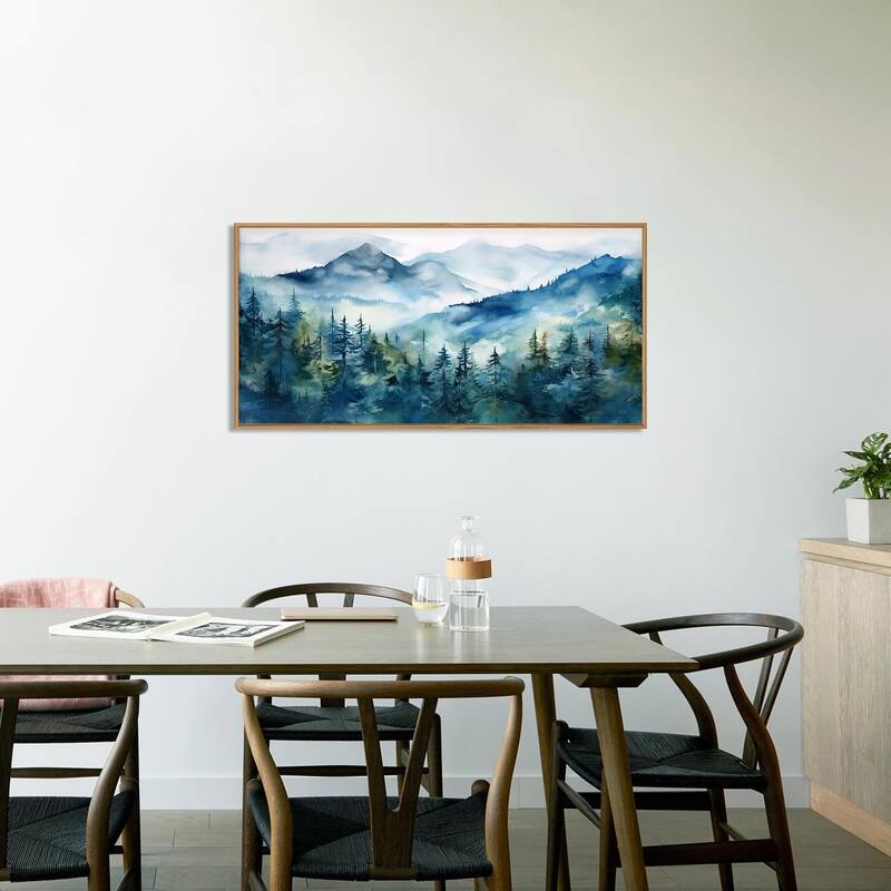 Natural Landscape Wall Decor, Green Pines Trees Wall Painting