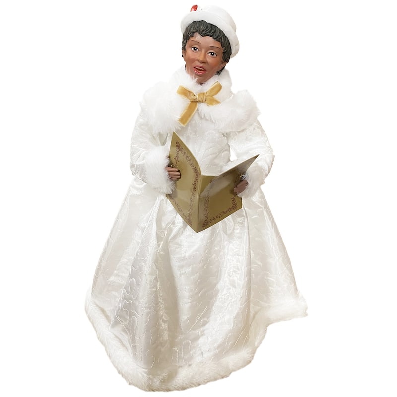 15 To 18 inches Black Christmas Splendor Carolers, Set of 4 - white