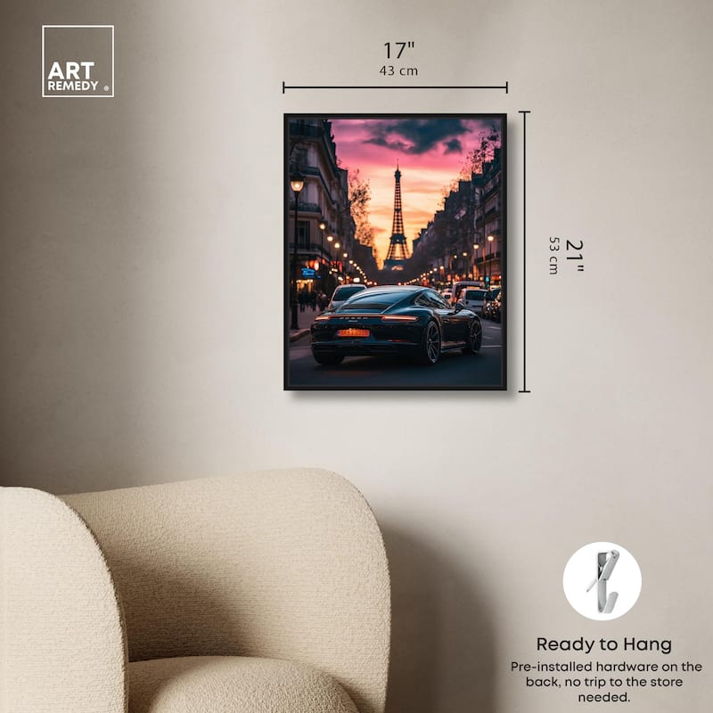 Parisian Porsche Twilight I Canvas by Art Remedy
