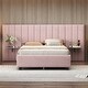 preview thumbnail 34 of 64, Plush Upholstered Platform Bed Frame with Oversized Headboard and 2 Side Storage Shelf, Velvet Fabric Wingback Bed