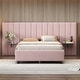 preview thumbnail 12 of 64, Upholstered Platform Bed with Soft Oversized Headboard and Storage Shelves Pink - Full