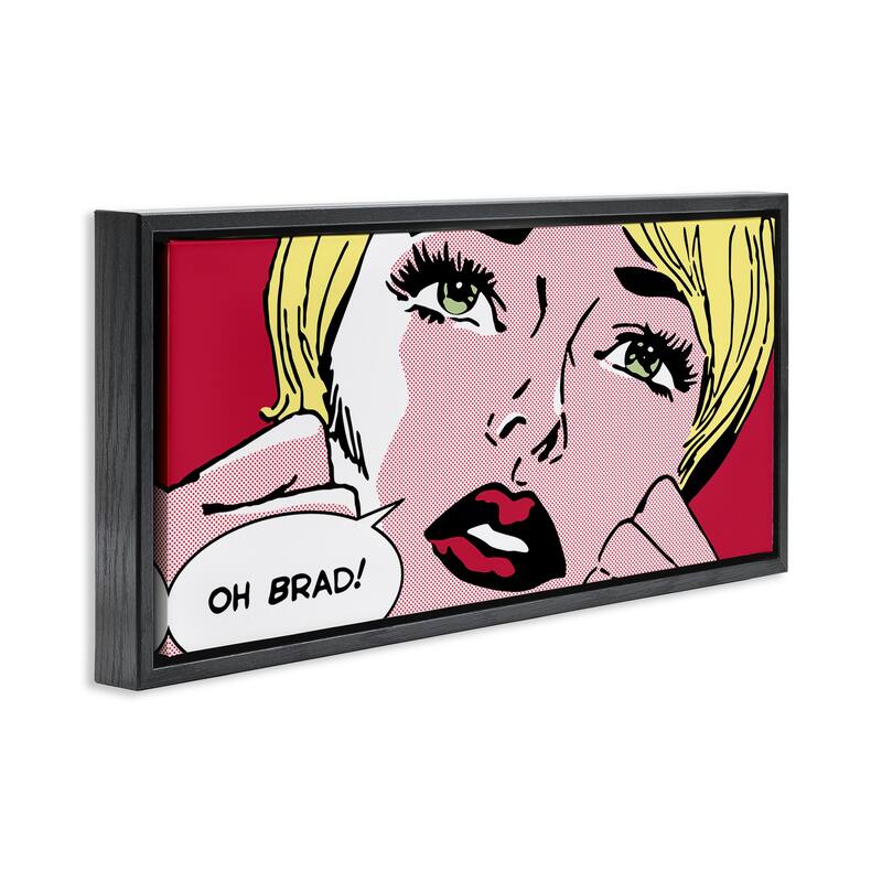 Stupell Iconic Pop Comic Woman Framed Floater Canvas Wall Art Design By Sheila B.