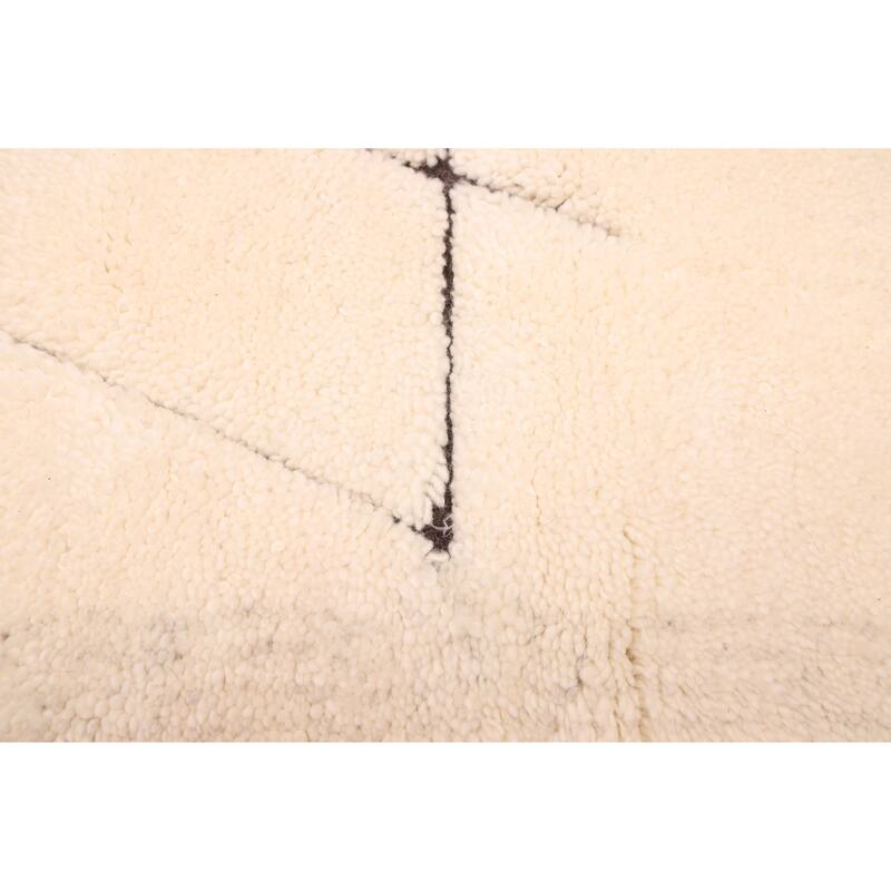 ECARPETGALLERY Hand-knotted Tangier Cream Wool Rug - 5'2 x 8'1