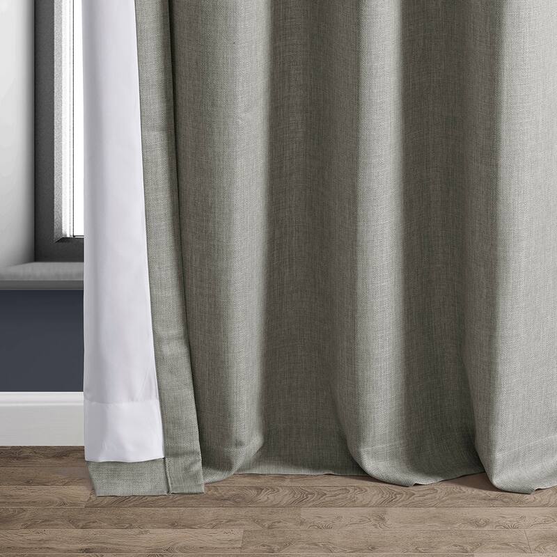 Exclusive Fabrics Italian Faux Linen Grommet Room Darkening Curtains (1 Panel) - Contemporary Elegance, Stylish Functionality