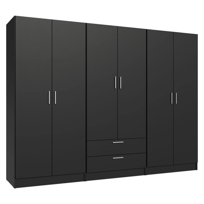 MADESA 6 Doors 2 Drawers Wardrobe Set Bedroom Storage Cabinet
