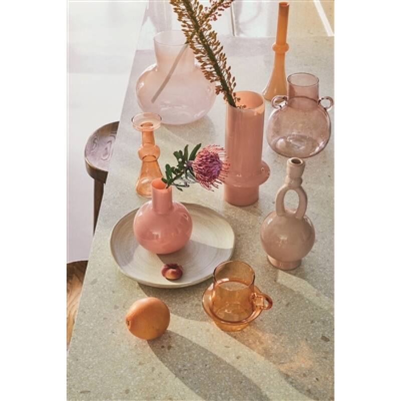Opaque Decorative Glass Vase- 12.25" - Light Orange