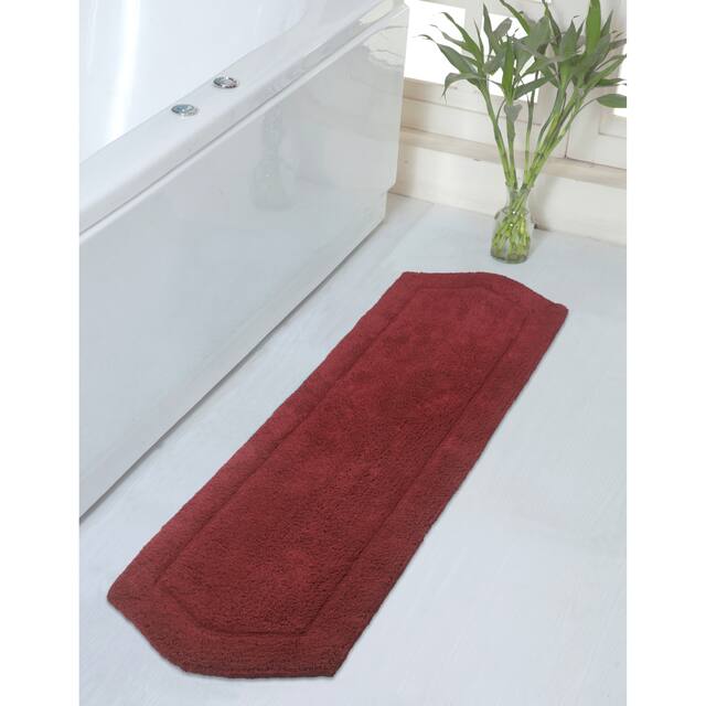 Home Weavers Waterford Collection Absorbent Cotton Machine Washable and Dry Runner Rug - Red
