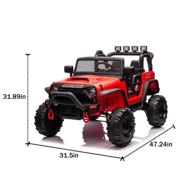 dimension image slide 2 of 4, Remote Control 24V Electric Toy Car for Kids, Four-Wheel Suspension, LED Lights, Ages 3+