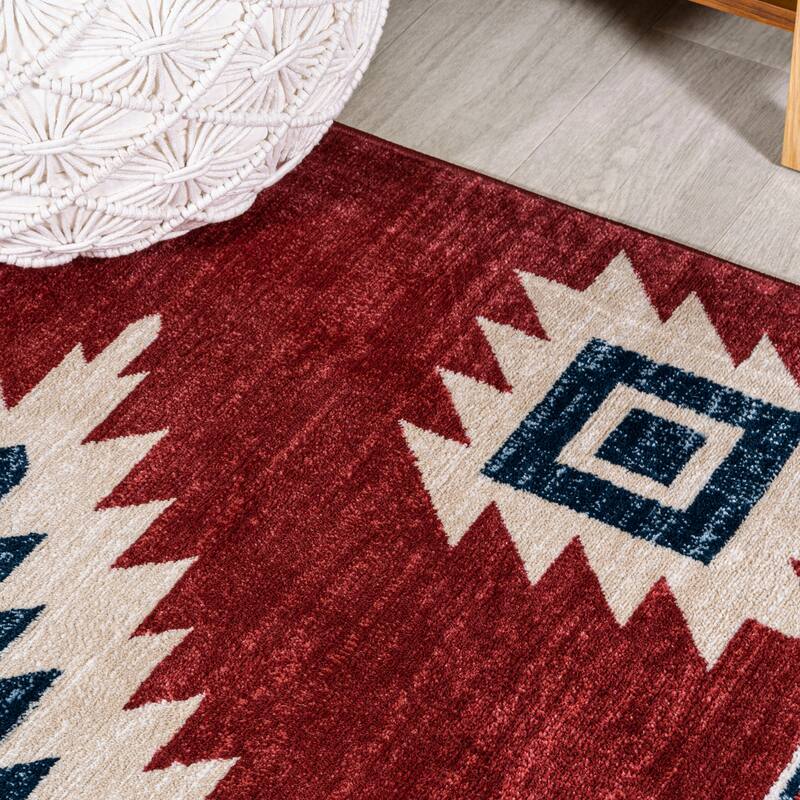 JONATHAN Y Konya High-Low Two-Tone Monstera Leaf Area Rug