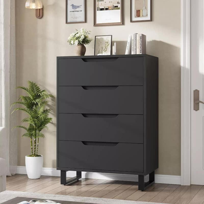 4/6 Drawer Dresser, Freestanding Storage Cabinet for Bedroom, Closet - 4-drawer - Black
