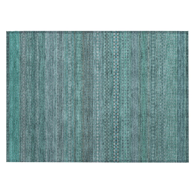 Almove Stripe Weather Resistant Blended Style Outdoor Rug