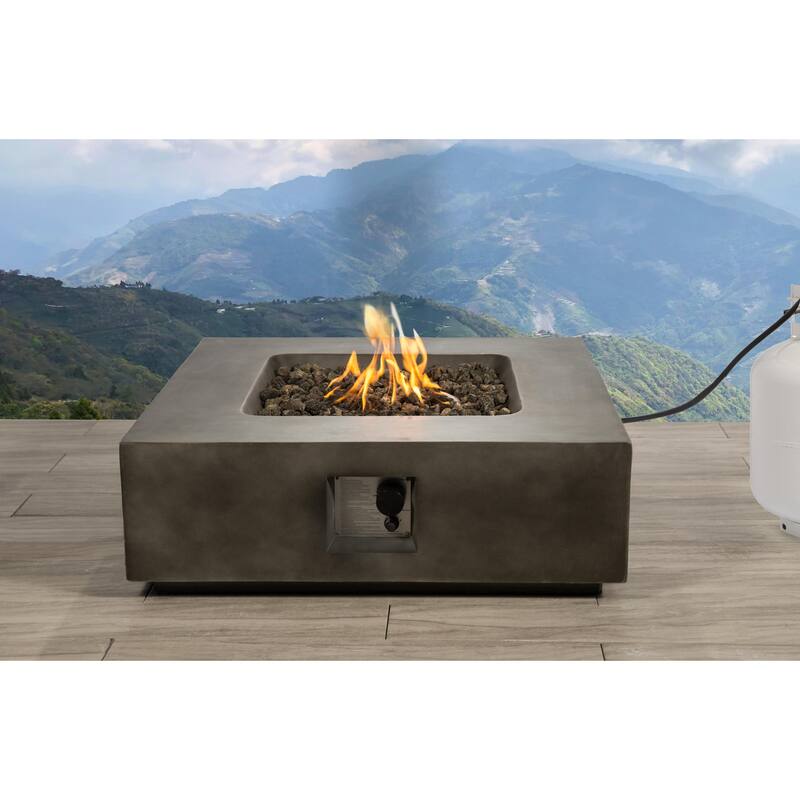 Concrete Propane Fire Pit Table - Black