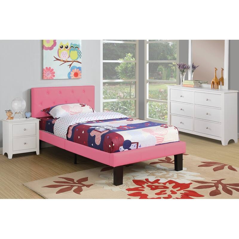 Poundex Platform Button Tufted Twin Bed On Sale Bed Bath & Beyond