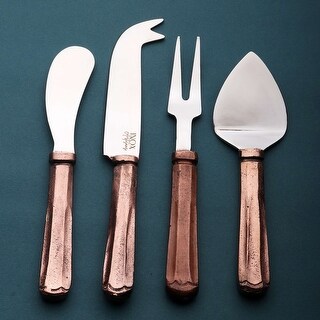 Inox Maharaja Design 4-piece Copper Antique Cheese Accessories Set