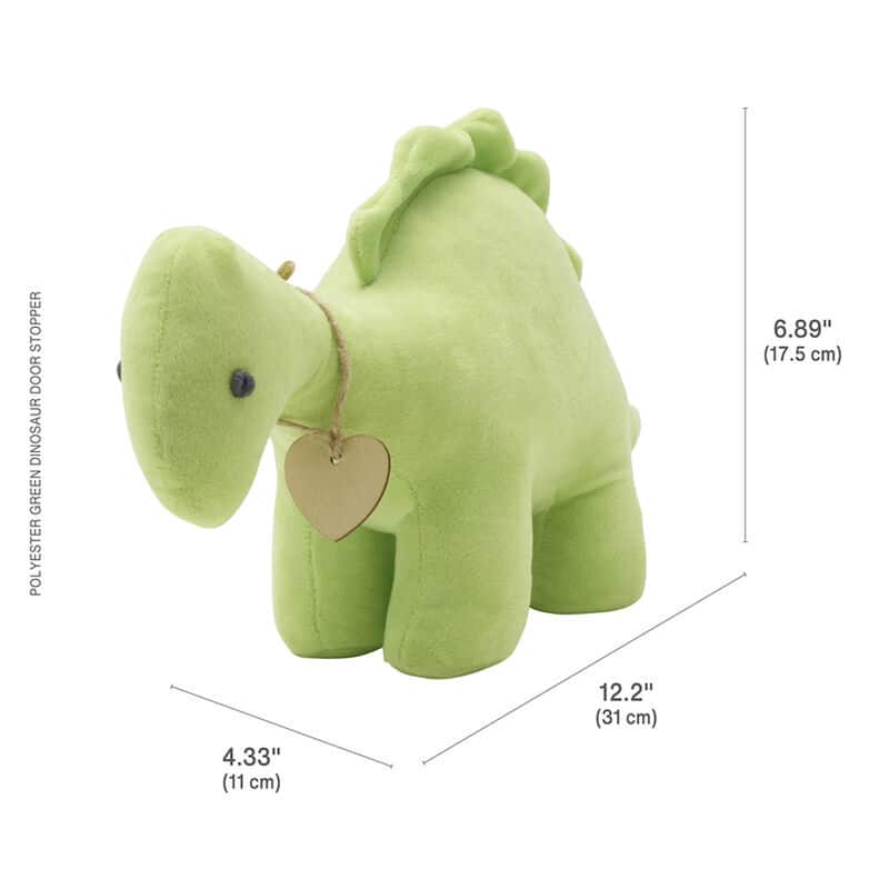 Elements Green Dinosaur Door Stopper, 12 Inch - N/A