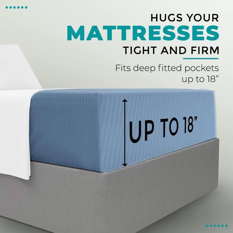 Feather & Stitch 500 Thread Count Damask Stripe ONLY Fitted Sheet