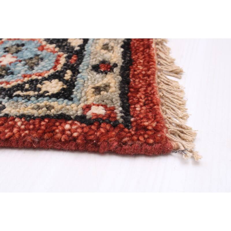 ECARPETGALLERY Hand-knotted Jules Serapi Dark Red Wool Rug - 7'9 x 9'10