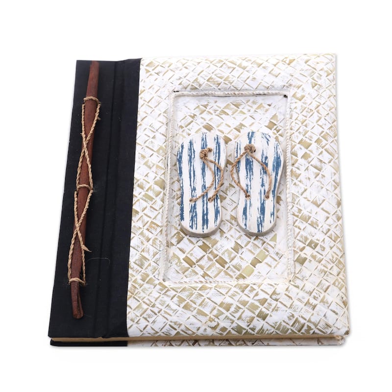 NOVICA Handmade The Path Is Blue Natural Fibers Journal