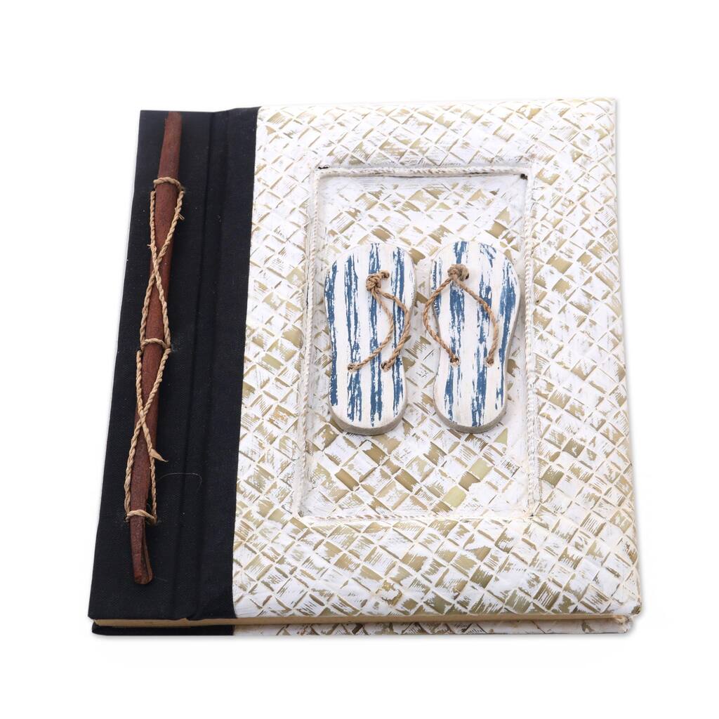 NOVICA Handmade The Path Is Blue Natural Fibers Journal