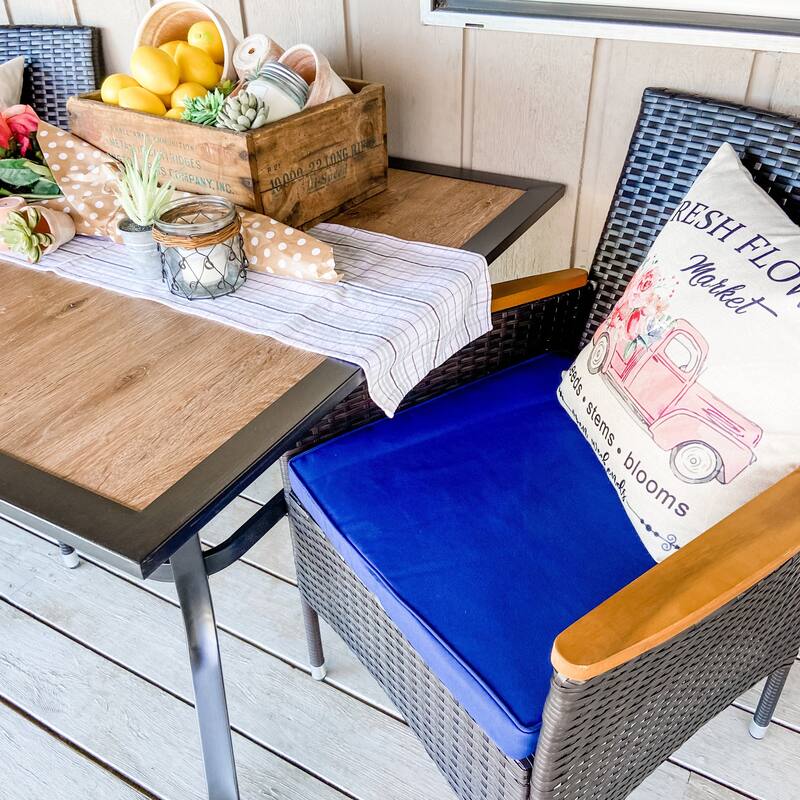 MAISON ARTS Outdoor Patio 6 Pieces Dining Set with Umbrella