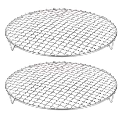 2pcs Round Cooking Rack 10.2" 201 Stainless Steel Barbecue Grill with 20mm Legs - 10.2 Inch