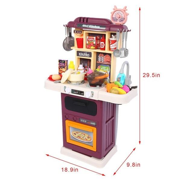Small Kitchen Toy Set, Children'S Toy Kitchen, with Realistic Lights