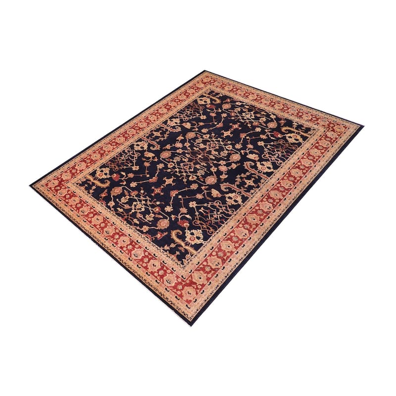 Boho Chic Ziegler Cherly Blue Red Hand-Knotted Wool Rug - 12'0'' x 16'1''