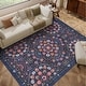 preview thumbnail 1 of 38, Garvee Vintage Mandala Floral Print Area Rug 10'x13' - Dark Blue