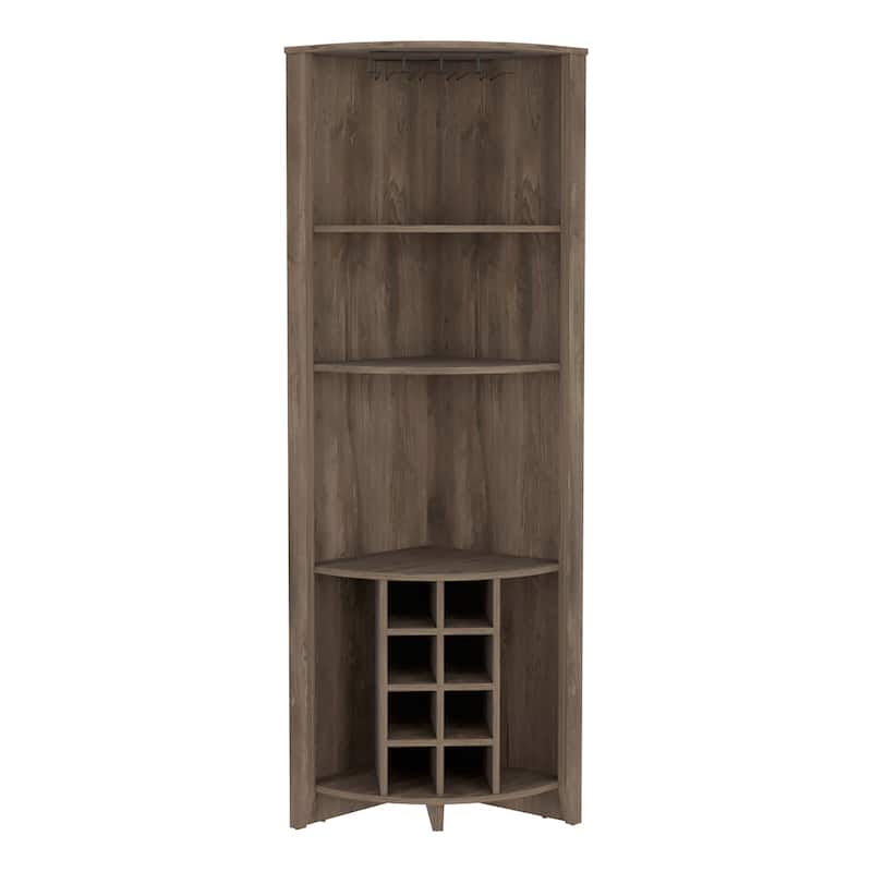 Corner Bar Cabinet for Kitchen, Dining Room,Living Room, Dark Brown - Dark Brown