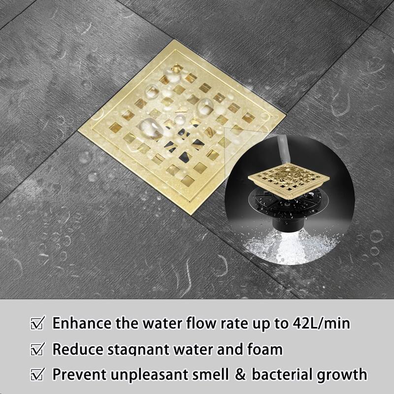 6" Square Shower Floor Drain