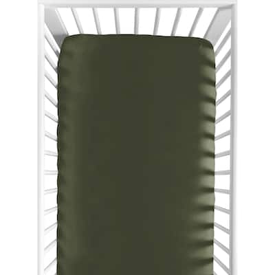 Sweet Jojo Designs Green Boy Fitted Crib Sheet Solid Color Dark Hunter for Vintage Foot Ball Sports Themed Football Collection